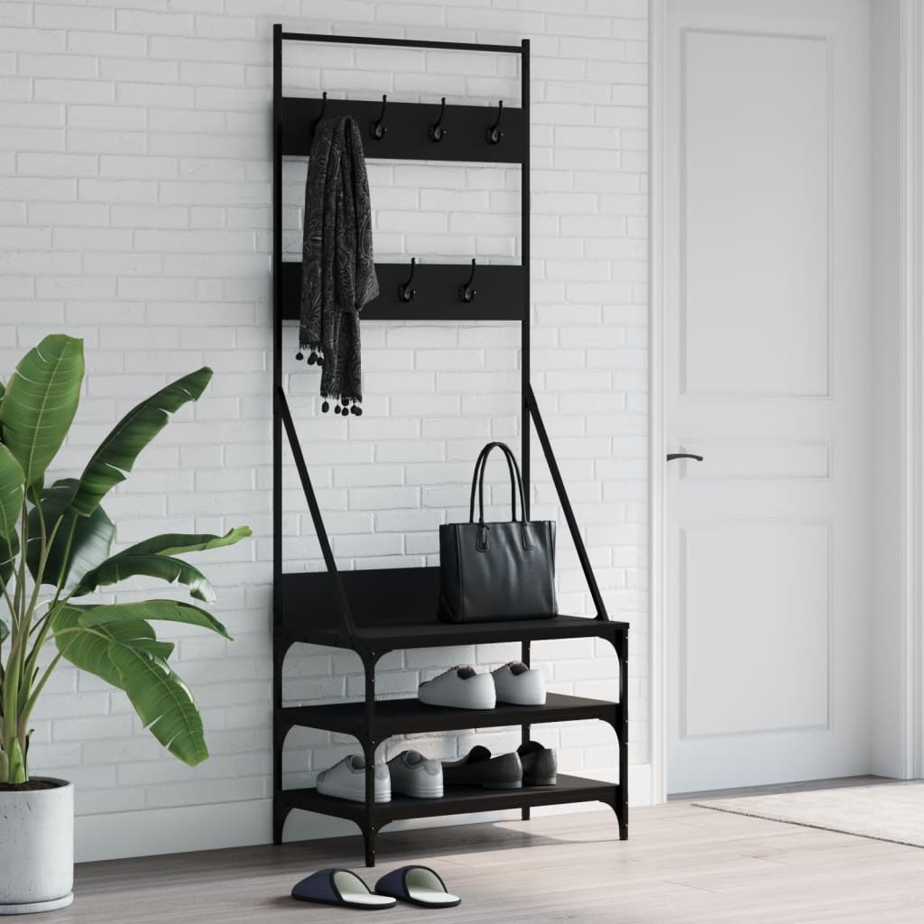 Perchero con zapatero gris Sonoma 70x34x184 cm