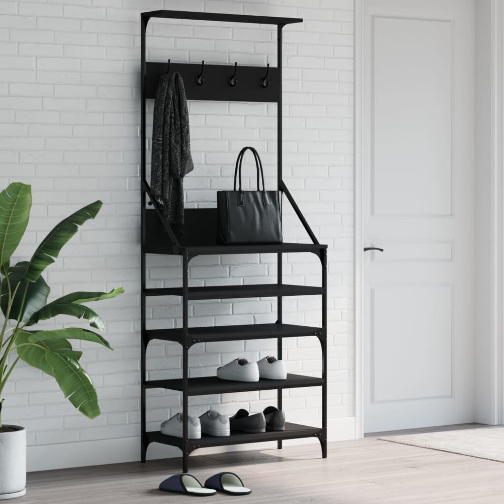 Perchero con zapatero gris Sonoma 70x34x184 cm