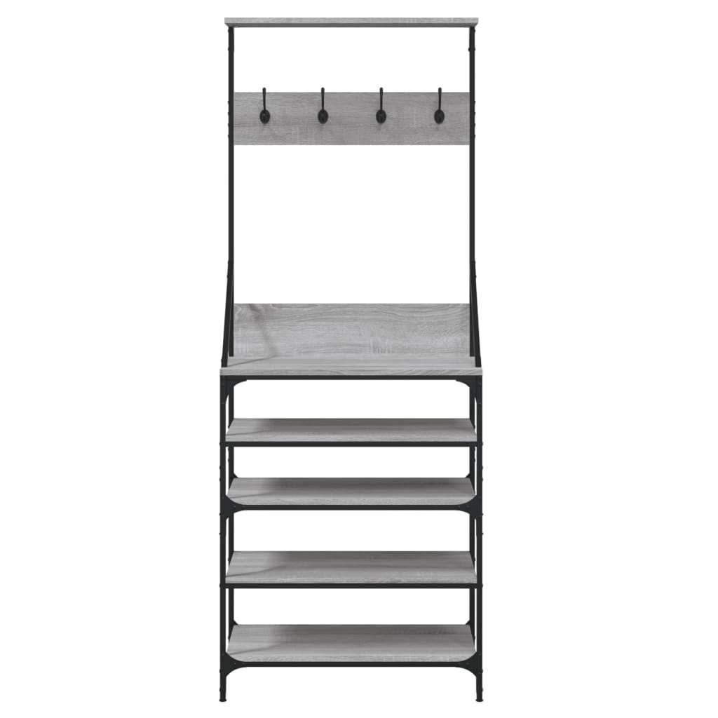 Perchero con zapatero gris Sonoma 70x34x184 cm