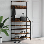 Perchero con zapatero gris Sonoma 70x34x184 cm