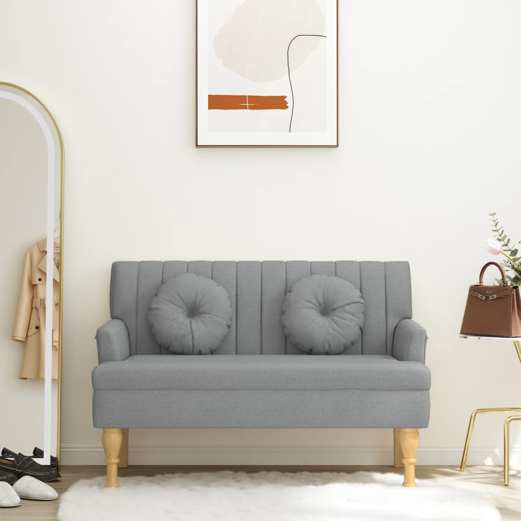 Banco con cojines ante sintético marrón 113x64,5x75,5 cm