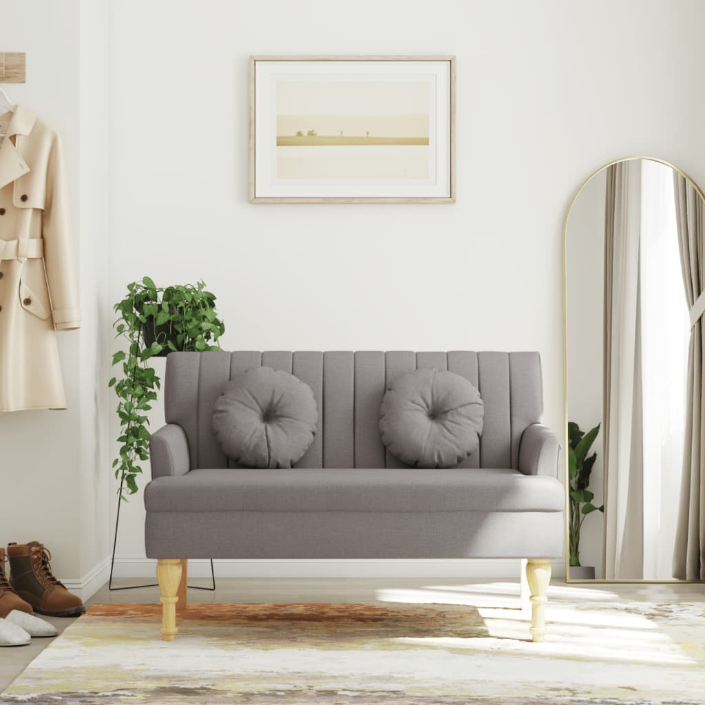 Banco con cojines ante sintético marrón 113x64,5x75,5 cm