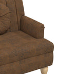 Banco con cojines ante sintético marrón 113x64,5x75,5 cm