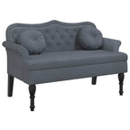 Banco con cojines de terciopelo gris oscuro 120,5x65x75 cm