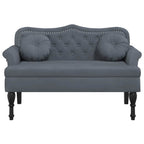 Banco con cojines de terciopelo gris oscuro 120,5x65x75 cm