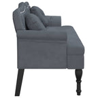 Banco con cojines de terciopelo gris oscuro 120,5x65x75 cm