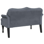 Banco con cojines de terciopelo gris oscuro 120,5x65x75 cm