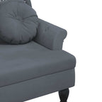 Banco con cojines de terciopelo gris oscuro 120,5x65x75 cm