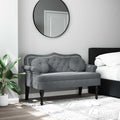 Banco con cojines de terciopelo gris oscuro 120,5x65x75 cm