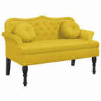 Banco con cojines terciopelo amarillo 120,5x65x75 cm