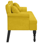 Banco con cojines terciopelo amarillo 120,5x65x75 cm