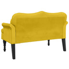 Banco con cojines terciopelo amarillo 120,5x65x75 cm