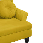 Banco con cojines terciopelo amarillo 120,5x65x75 cm