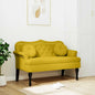 Banco com almofadas de veludo amarelo 120,5x65x75 cm