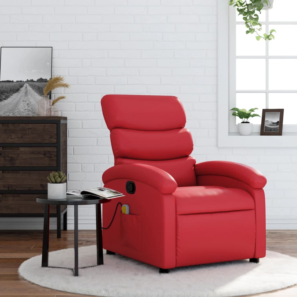 Sillón de masaje reclinable cuero sintético color capuchino