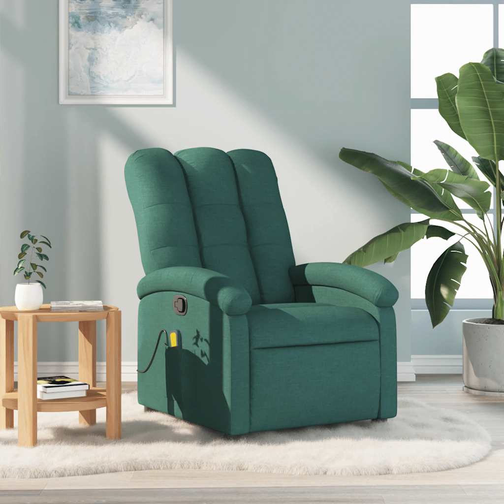 Sillón de masaje reclinable de tela gris taupé