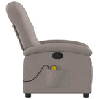 Sillón de masaje reclinable de tela gris taupé