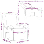 Sillón reclinable de cuero auténtico negro