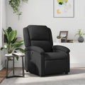 Sillón reclinable de cuero auténtico negro