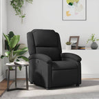 Sillón reclinable de cuero auténtico negro