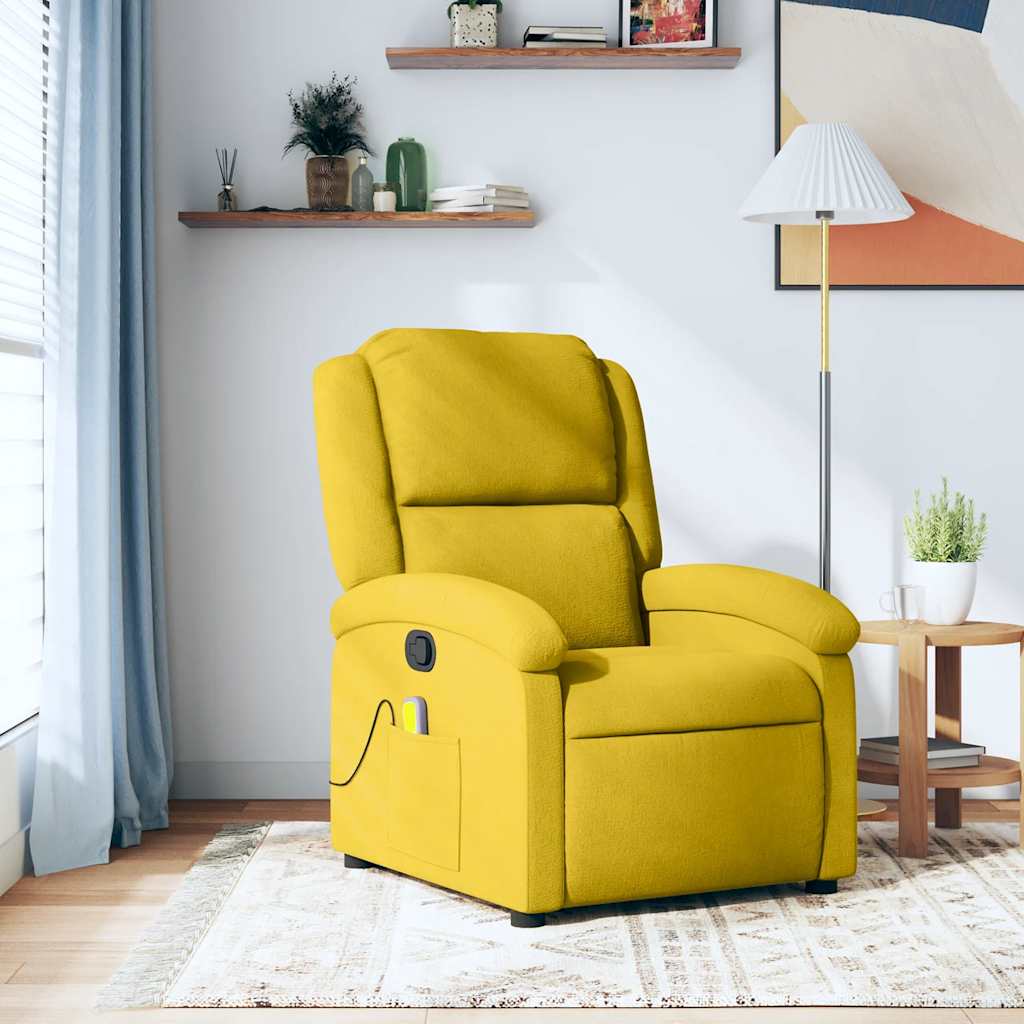 Sillón de masaje reclinable de tela gris taupé