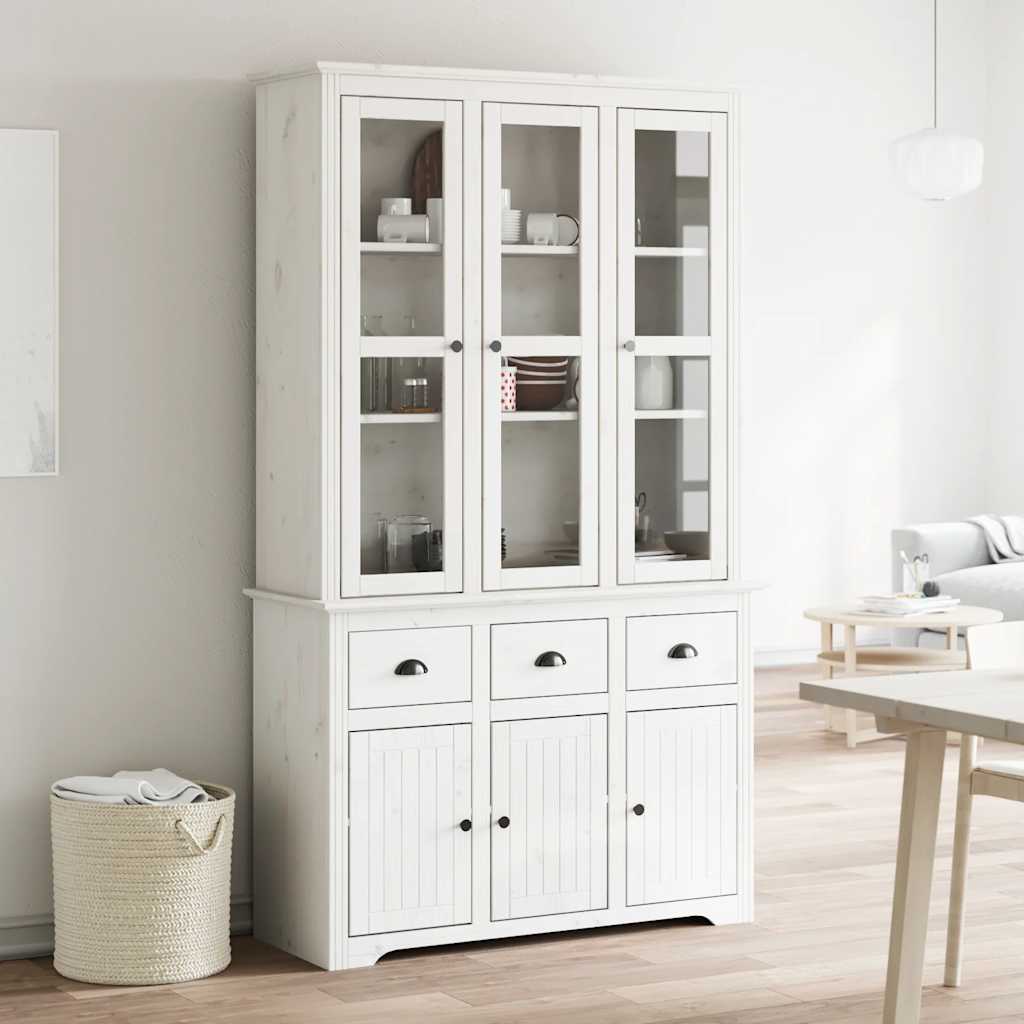 BODO Tall sideboard solid pine grey 115.5x43x200.5 cm