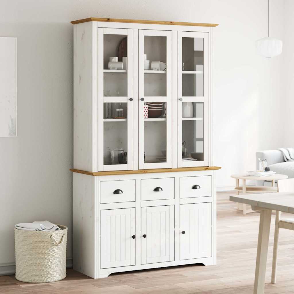 BODO Tall sideboard solid pine grey 115.5x43x200.5 cm