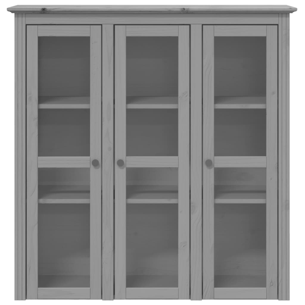 Aparador alto BODO madera maciza de pino gris 115,5x43x200,5 cm