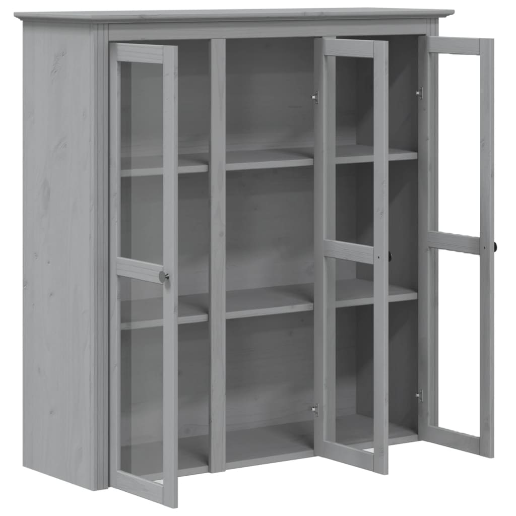 Aparador alto BODO madera maciza de pino gris 115,5x43x200,5 cm