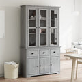 Aparador alto BODO madera maciza de pino gris 115,5x43x200,5 cm