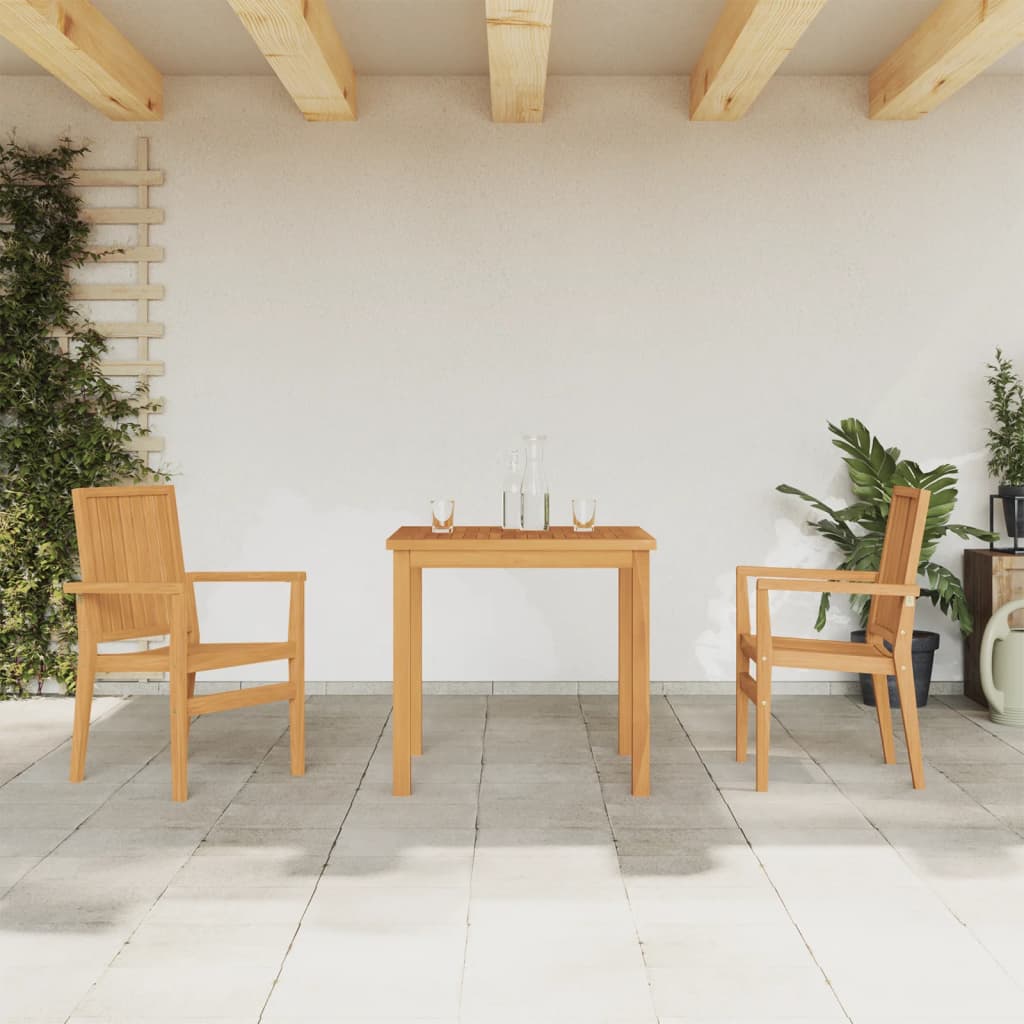 Juego comedor de jardín 3 piezas ratán sintético gris