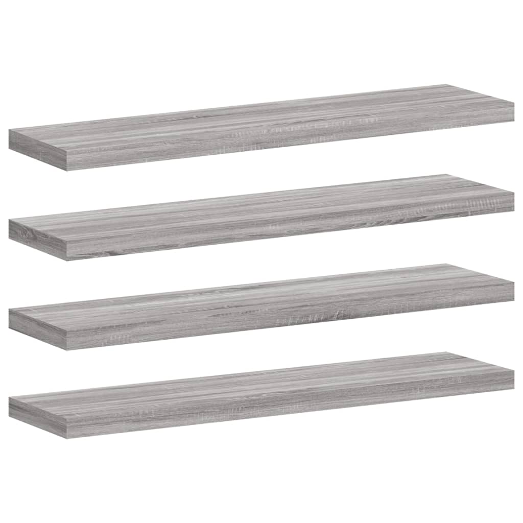 Estantes pared 2 uds madera ingeniería gris Sonoma 40x10x1,5 cm