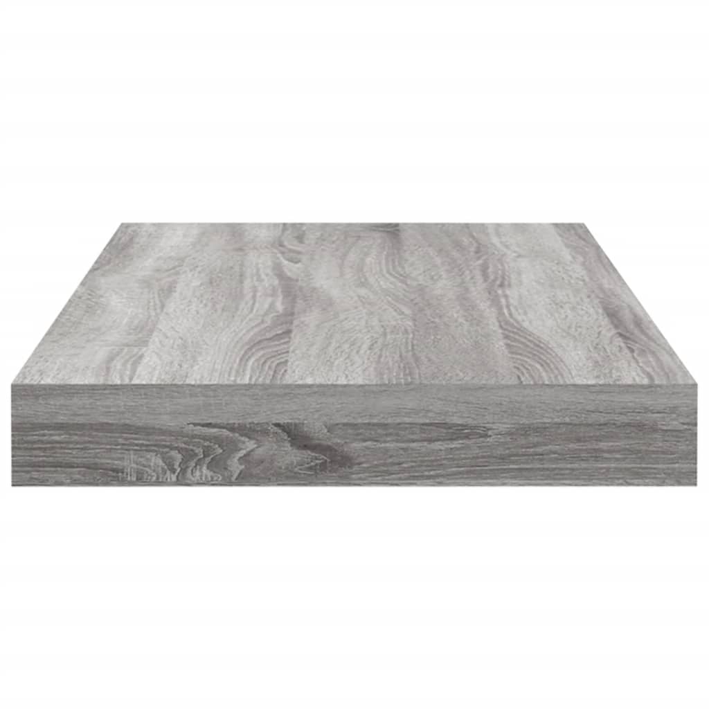 Estantes pared 2 uds madera ingeniería gris Sonoma 40x10x1,5 cm