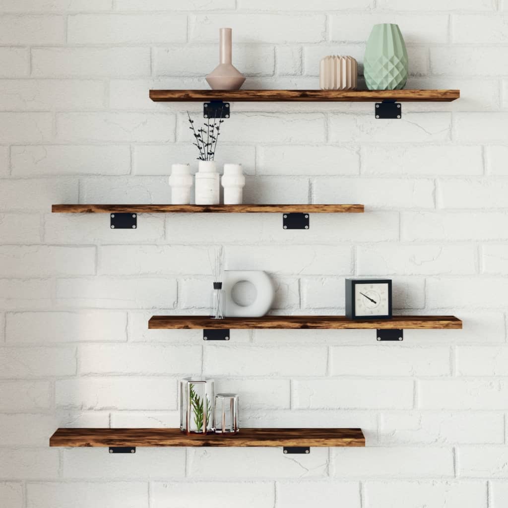 Estantes pared 4 ud madera ingeniería roble artisan 40x10x1,5cm
