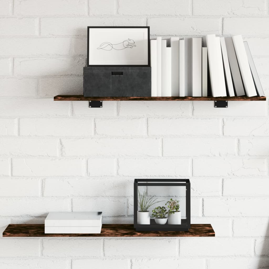 Estantes pared 4 ud madera ingeniería roble artisan 40x10x1,5cm