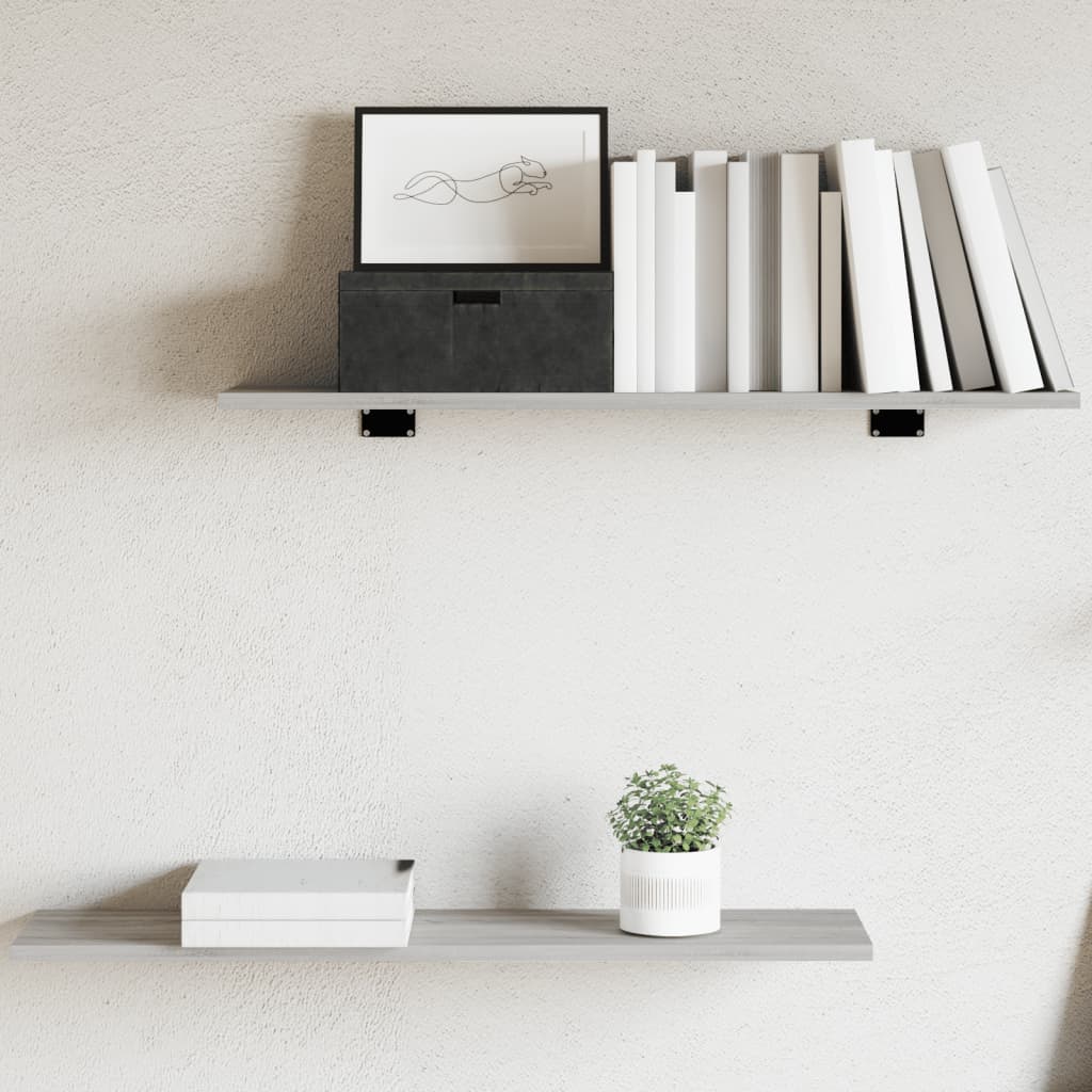 Estantes pared 4 ud madera ingeniería roble artisan 40x10x1,5cm