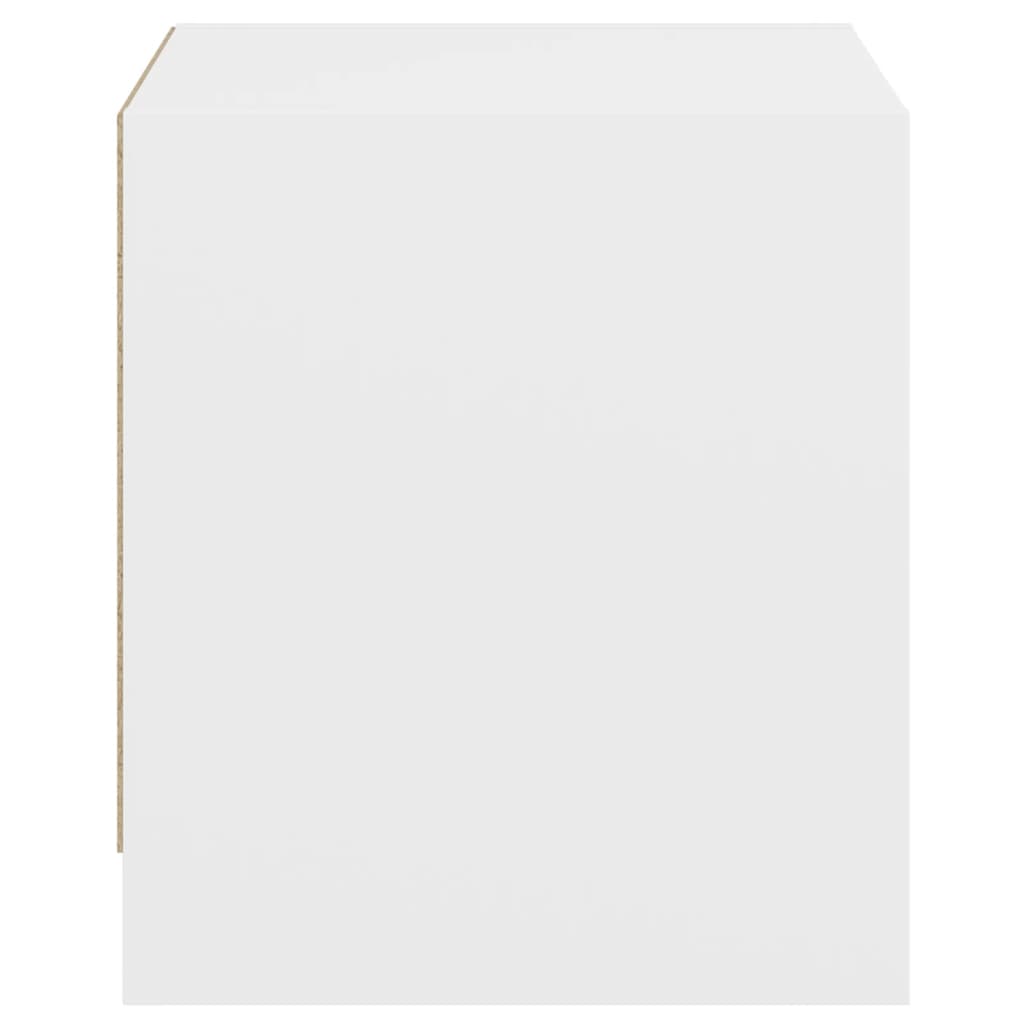 Mesitas de noche con puertas de vidrio 2 uds blanco 35x37x42 cm