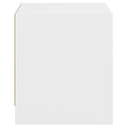 Mesitas de noche con puertas de vidrio 2 uds blanco 35x37x42 cm