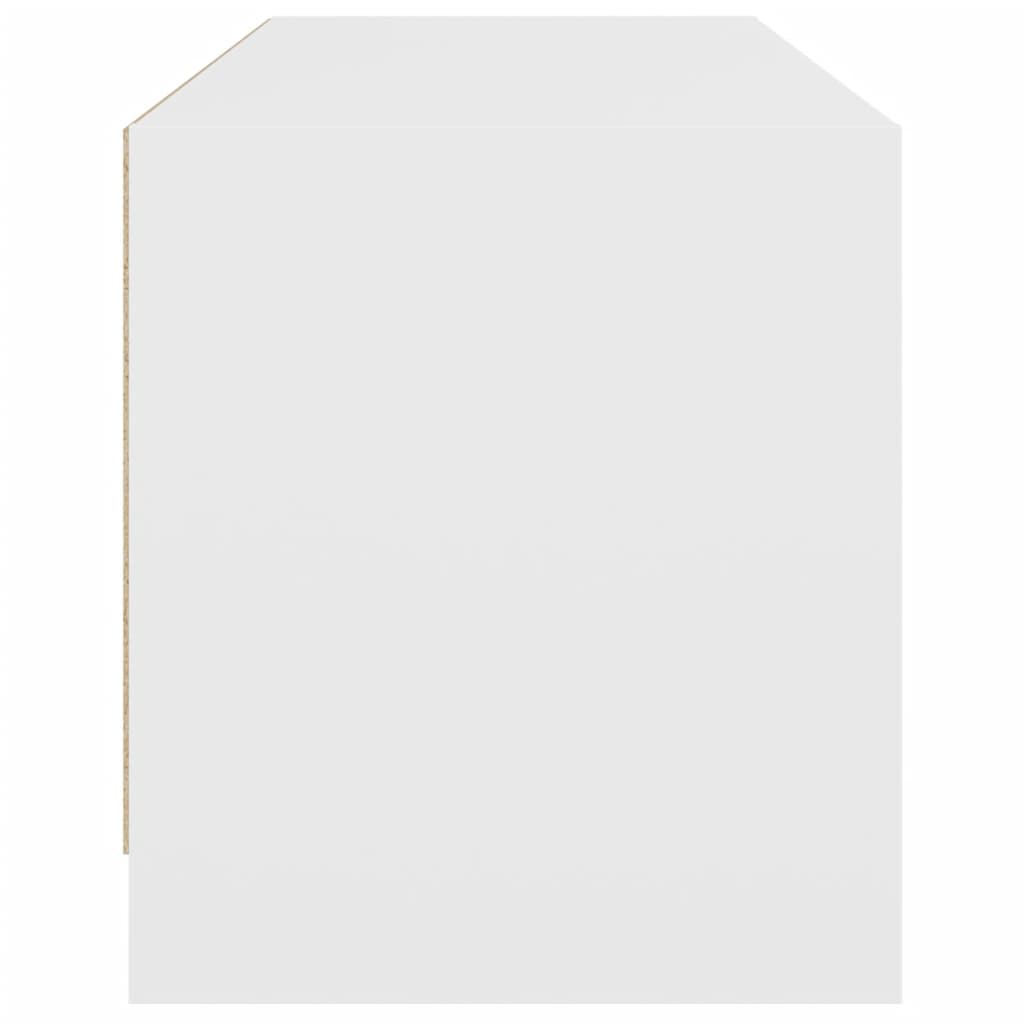 Mueble de TV con puertas de vidrio blanco 102x37x42 cm