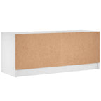 Mueble de TV con puertas de vidrio blanco 102x37x42 cm