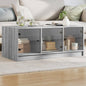 Mesa de centro con puertas de vidrio blanca 102x50x42 cm