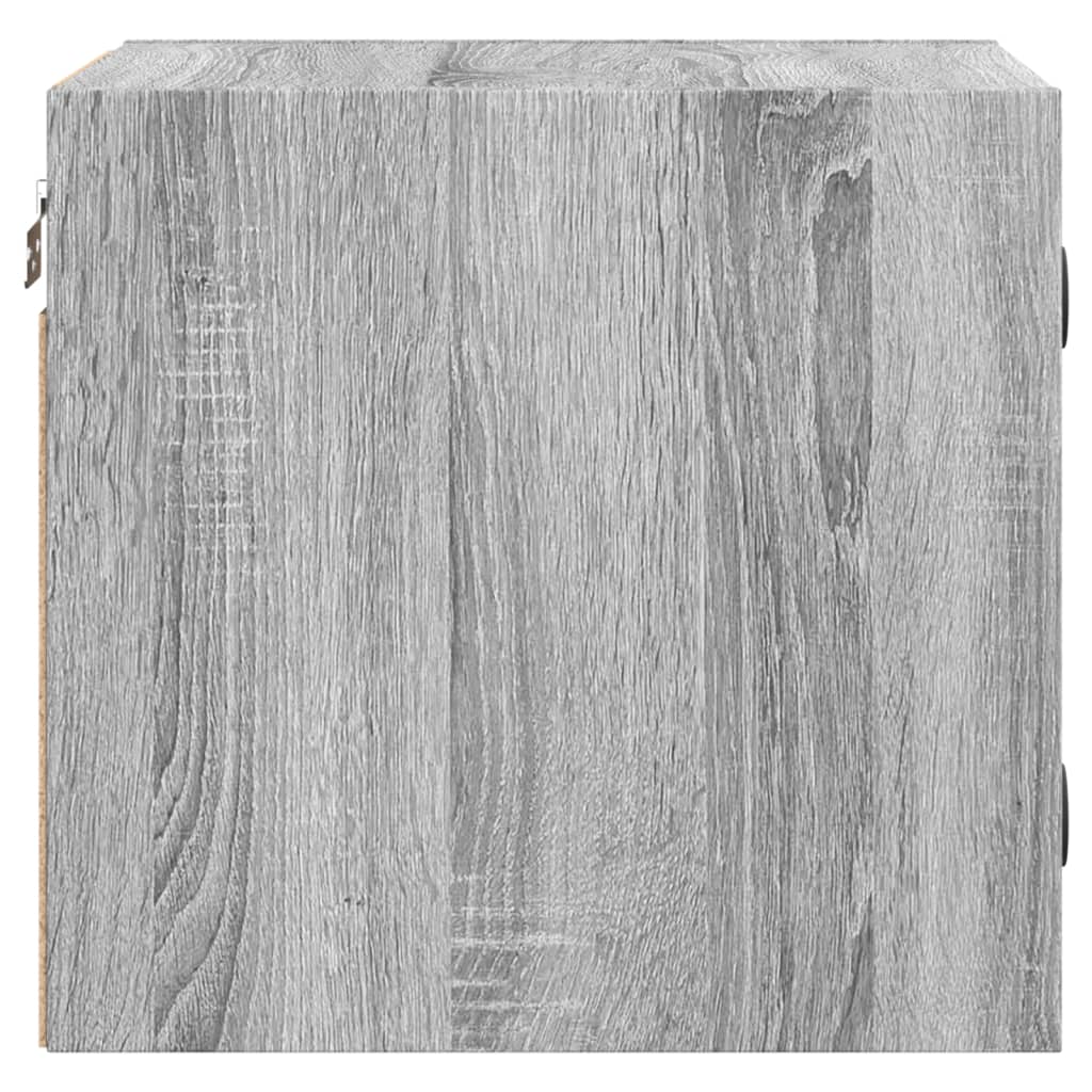 Mesitas noche con puertas vidrio 2 uds gris Sonoma 35x37x35 cm