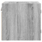 Mesitas noche con puertas vidrio 2 uds gris Sonoma 35x37x35 cm