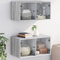 Mueble pared con puertas de vidrio 2 uds blanco 68,5x37x35 cm