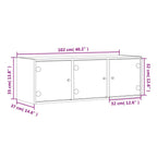 Mueble de pared con puertas de vidrio blanco 102x37x35 cm