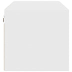 Mueble de pared con puertas de vidrio blanco 102x37x35 cm