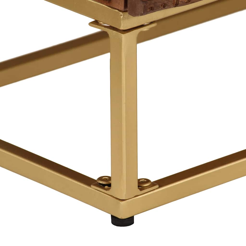 Cómoda madera maciza de mango y hierro 55x30x76 cm