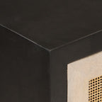 Aparador de hierro y madera maciza de mango negro 55x30x76 cm