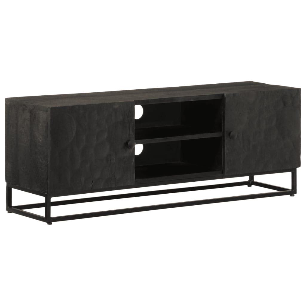 Mueble de TV madera maciza de mango y hierro 110x30x40 cm