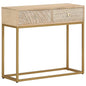 Mesa consola madera maciza de mango y hierro 90x30x76 cm